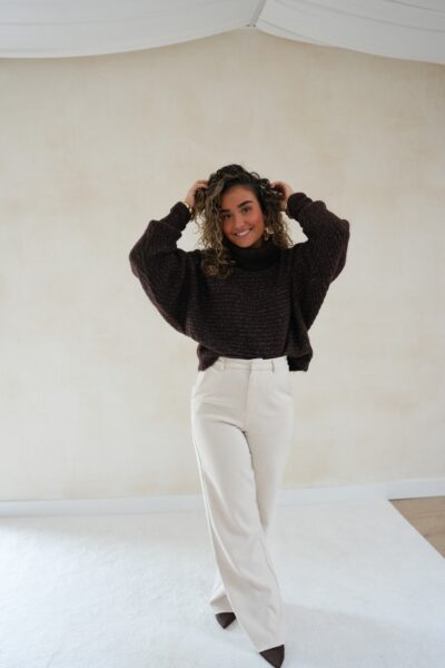 Lucie Lurex Sweater Choco - - Afbeelding 2