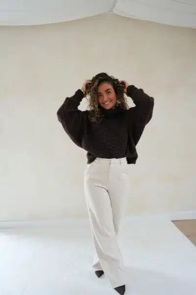 Lucie Lurex Sweater Choco - - Afbeelding 2