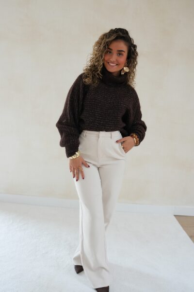Lucie Lurex Sweater Choco - - Afbeelding 5