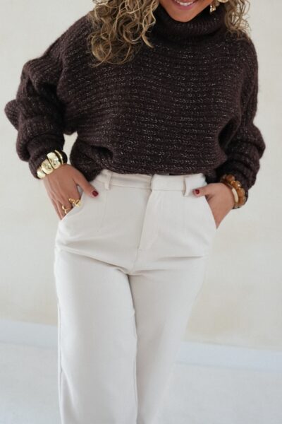 Lucie Lurex Sweater Choco - - Afbeelding 6