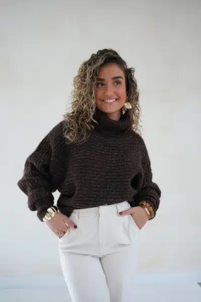 Lucie Lurex Sweater Choco -
