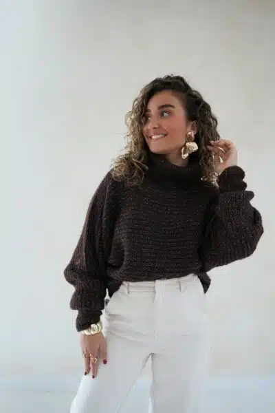 Lucie Lurex Sweater Choco - - Afbeelding 3