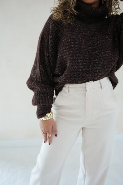 Lucie Lurex Sweater Choco - - Afbeelding 4