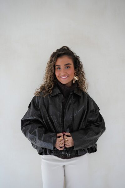 Lizz Leatherlook Jacket Dark Brown - - Afbeelding 4