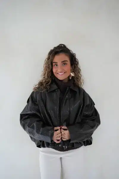 Lizz Leatherlook Jacket Dark Brown - - Afbeelding 4