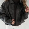 Lizz Leatherlook Jacket Dark Brown -