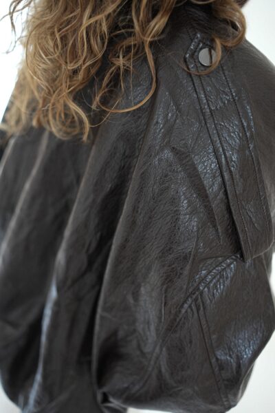 Lizz Leatherlook Jacket Dark Brown - - Afbeelding 8