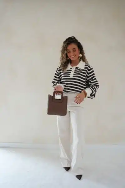 Tatum Sweater Brown Stripes * - Afbeelding 3