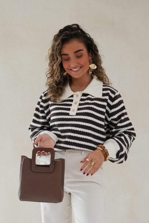 Tatum Sweater Brown Stripes *