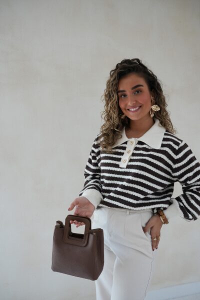 Tatum Sweater Brown Stripes * - Afbeelding 5