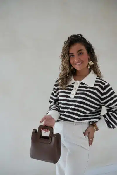 Tatum Sweater Brown Stripes * - Afbeelding 5