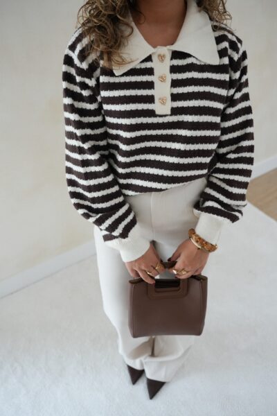 Tatum Sweater Brown Stripes * - Afbeelding 4
