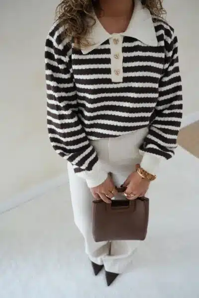Tatum Sweater Brown Stripes * - Afbeelding 4