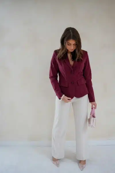 Mi Piace Blazer Bonded Burgundy - Afbeelding 7