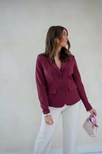 Mi Piace Blazer Bonded Burgundy