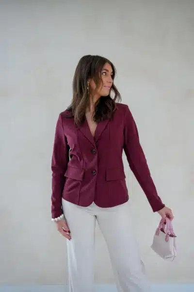 Mi Piace Blazer Bonded Burgundy - Afbeelding 5
