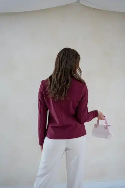 Mi Piace Blazer Bonded Burgundy - Afbeelding 4