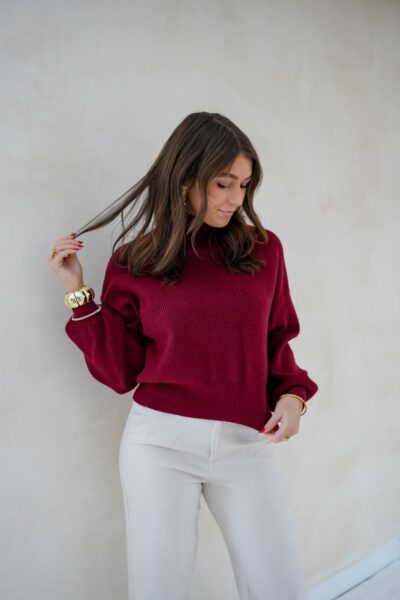 Lisha Sweater Bordeaux * - Afbeelding 3