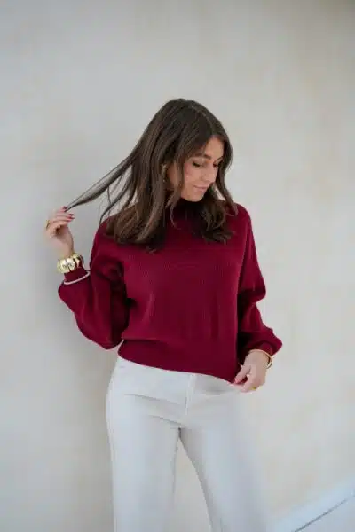 Lisha Sweater Bordeaux * - Afbeelding 3