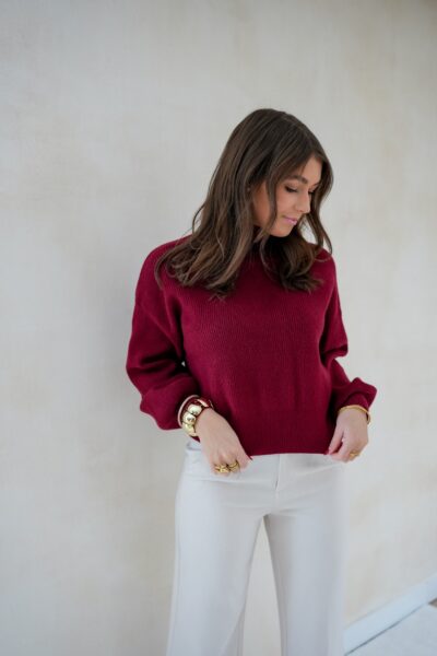 Lisha Sweater Bordeaux * - Afbeelding 5