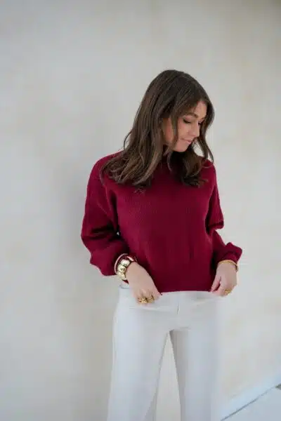 Lisha Sweater Bordeaux * - Afbeelding 5