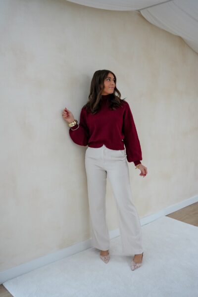 Lisha Sweater Bordeaux * - Afbeelding 4