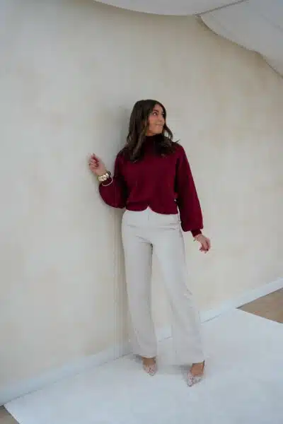 Lisha Sweater Bordeaux * - Afbeelding 4
