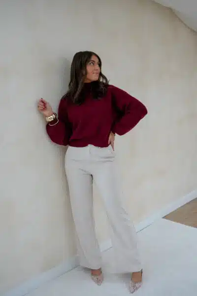 Lisha Sweater Bordeaux * - Afbeelding 6