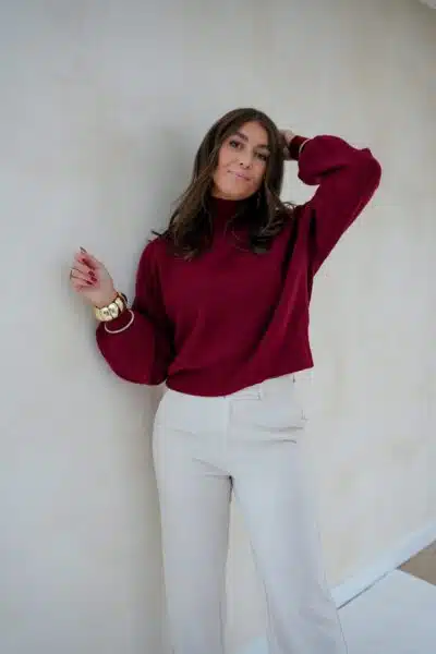Lisha Sweater Bordeaux * - Afbeelding 2