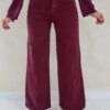 Noelle Wide Leg Jeans Bordeaux 9092-7