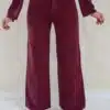 Noelle Wide Leg Jeans Bordeaux 9092-7