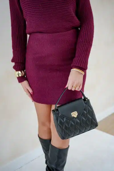 Lofty Manner Skirt Kaisa Burgundy - Afbeelding 3