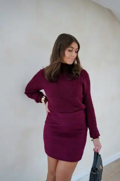 Lofty Manner Sweater Katja Burgundy - Afbeelding 5