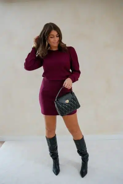 Lofty Manner Skirt Kaisa Burgundy - Afbeelding 5
