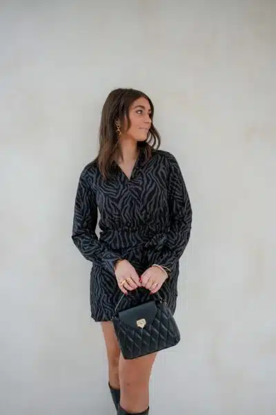 Lofty Manner Dress Kari Zebra Grey - Afbeelding 3
