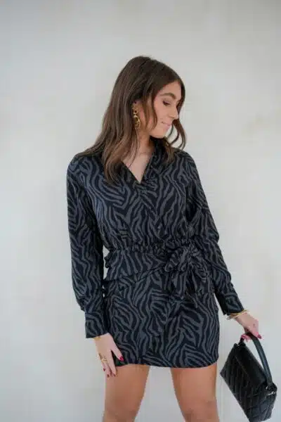 Lofty Manner Dress Kari Zebra Grey - Afbeelding 4