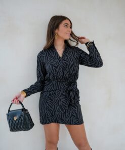 Lofty Manner Dress Kari Zebra Grey