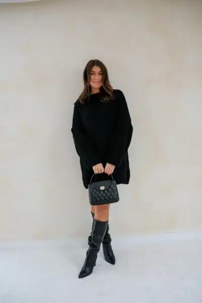 Kae Knitted Dress Black - Afbeelding 2