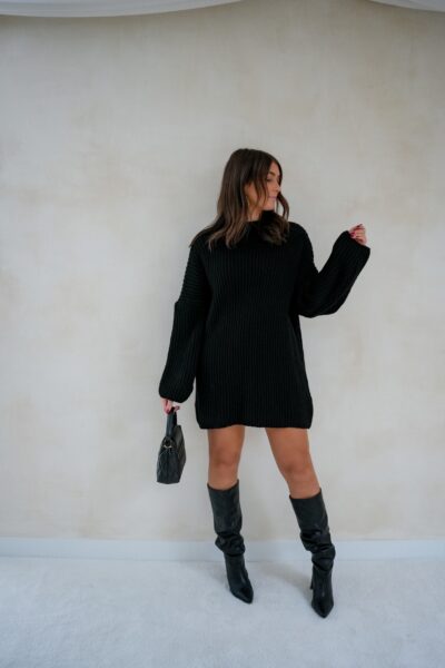 Kae Knitted Dress Black - Afbeelding 6