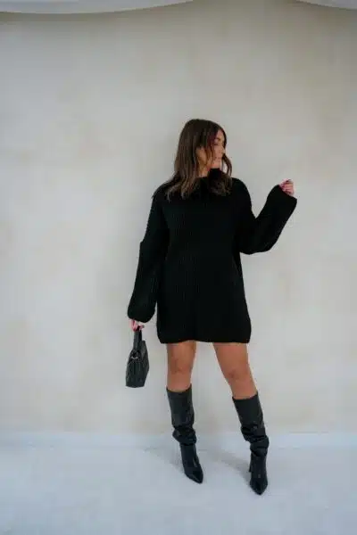 Kae Knitted Dress Black - Afbeelding 6