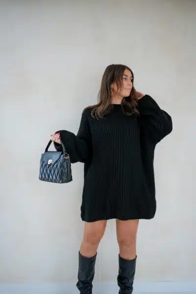 Kae Knitted Dress Black - Afbeelding 4