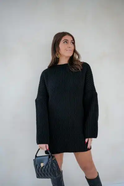 Kae Knitted Dress Black - Afbeelding 3