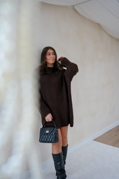 Kae Knitted Dress Brown - Afbeelding 4
