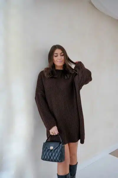 Kae Knitted Dress Brown - Afbeelding 5
