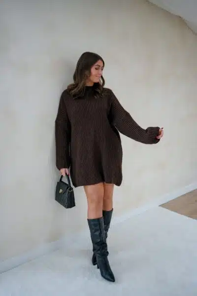 Kae Knitted Dress Brown