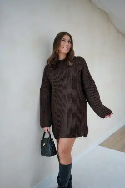 Kae Knitted Dress Brown - Afbeelding 6