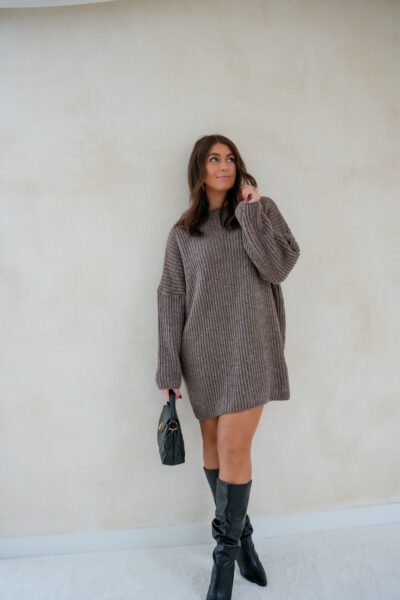 Kae Knitted Dress Taupe - Afbeelding 2