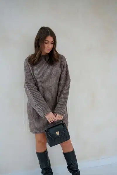 Kae Knitted Dress Taupe - Afbeelding 5