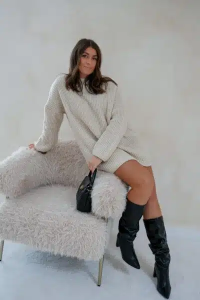 Kae Knitted Dress Beige - Afbeelding 6