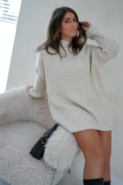 Kae Knitted Dress Beige - Afbeelding 3